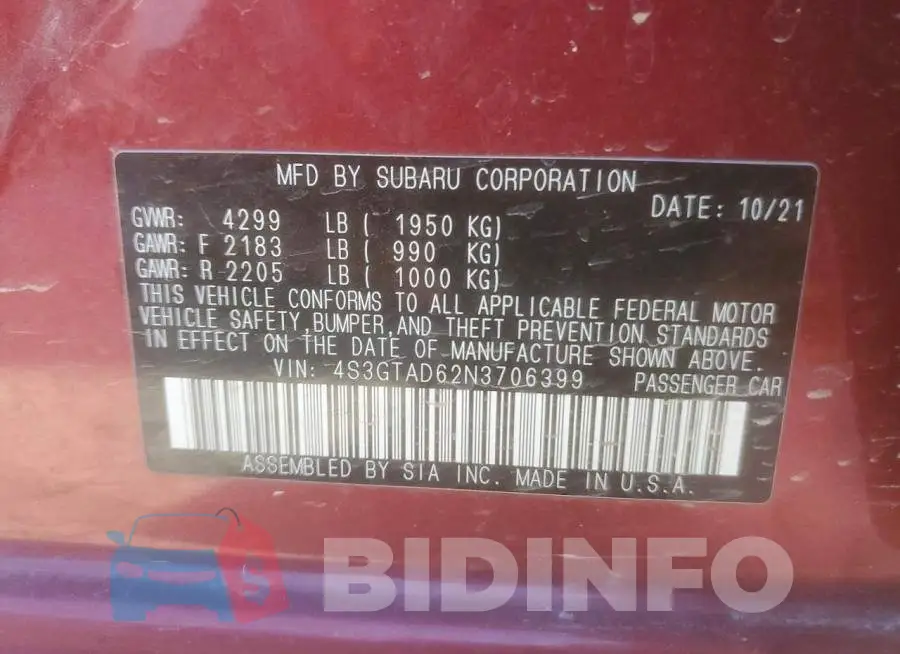 4S3GTAD62N3706399 Photo# 13