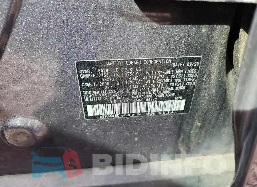 4S4BTGND4M3109372 Photo# 13
