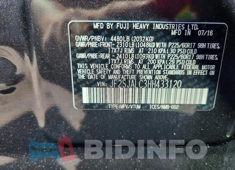 JF2SJALC3HH433120 Photo# 12