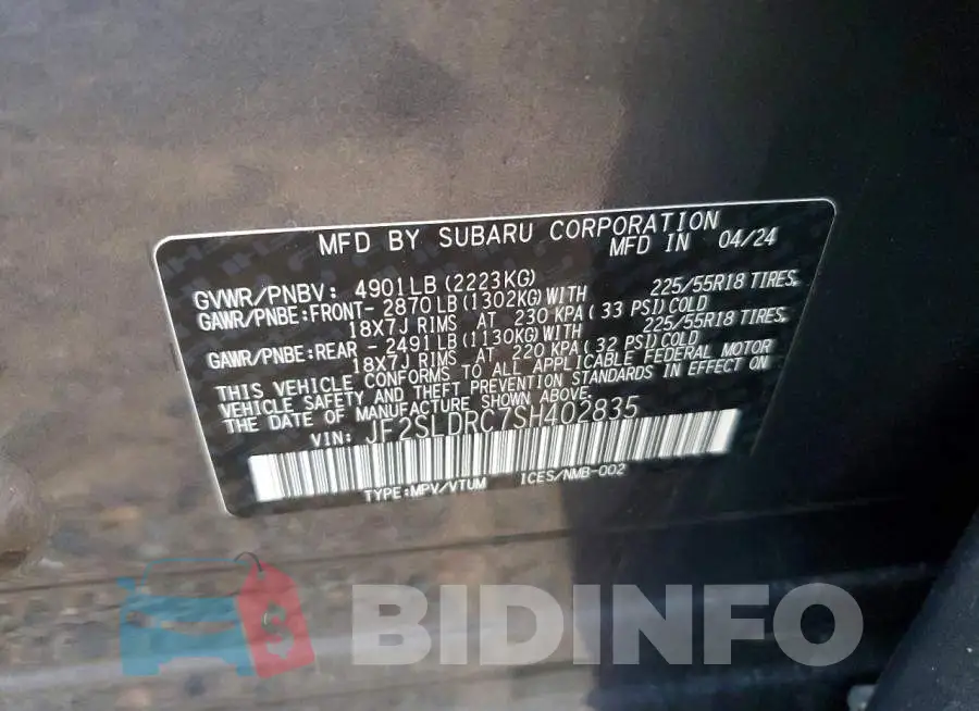 JF2SLDRC7SH402835 Photo# 13