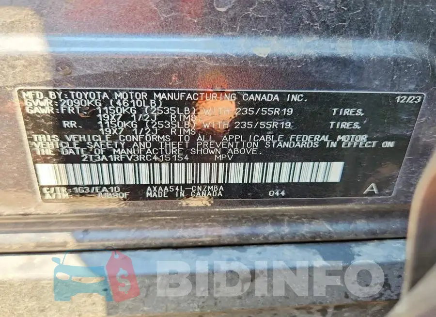 2T3A1RFV3RC415154 Photo# 13