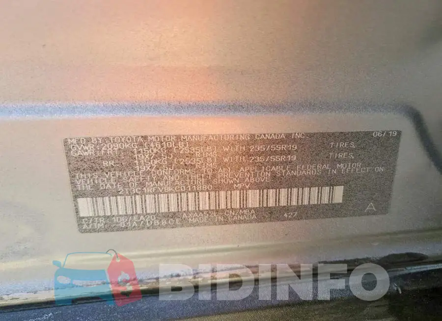 2T3C1RFV8KC011880 Photo# 13