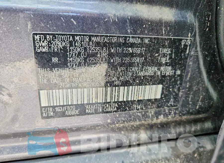 2T3H1RFV1RC289536 Photo# 13
