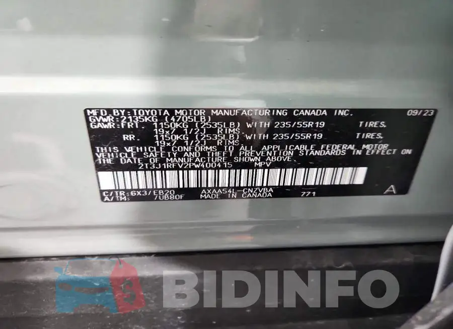 2T3J1RFV2PW400415 Photo# 13