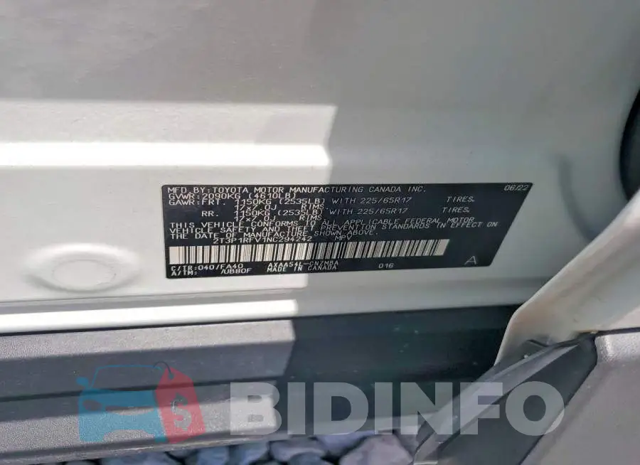 2T3P1RFV1NC294242 Photo# 12