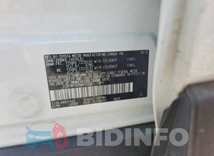 2T3P1RFV2SW601203 Photo# 12