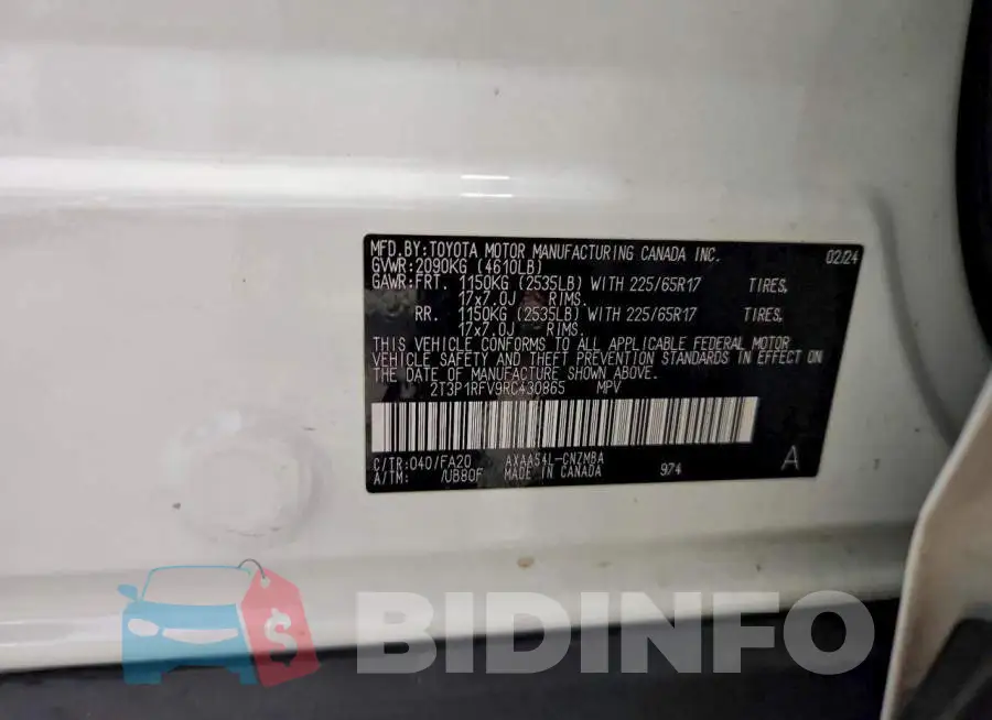 2T3P1RFV9RC430865 Photo# 14