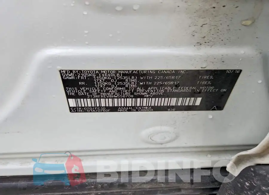 2T3RFREV8HW556708 Photo# 13