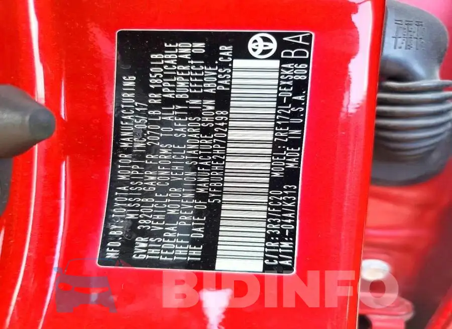 5YFBURHE2HP702498 Photo# 12