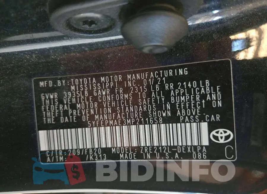 5YFEPMAE3MP211658 Photo# 12