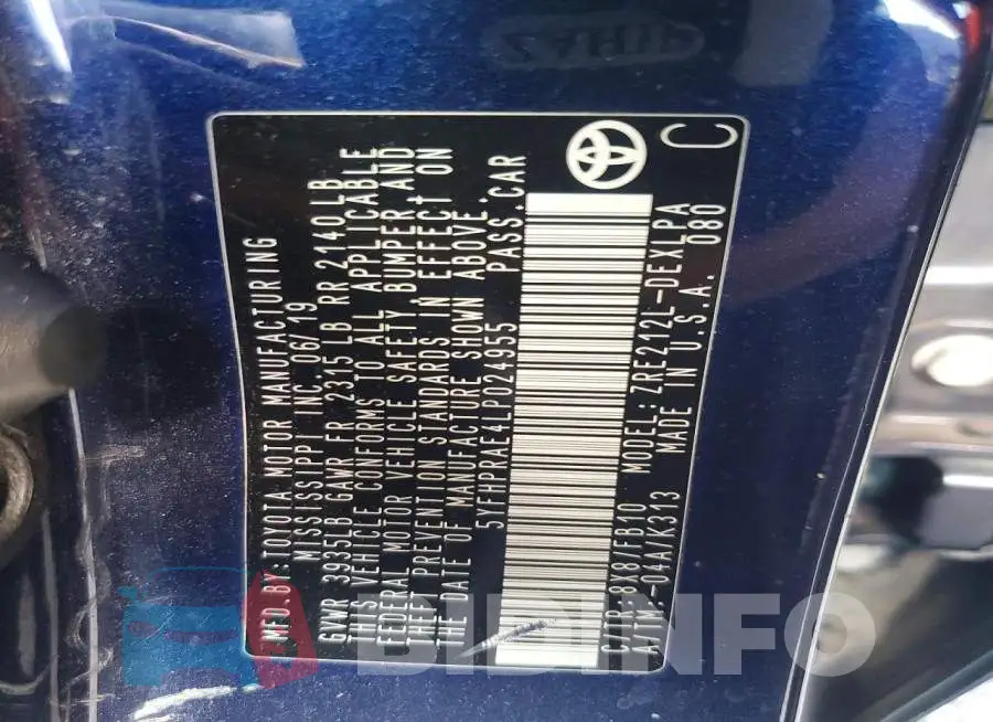 5YFHPRAE4LP024955 Photo# 12