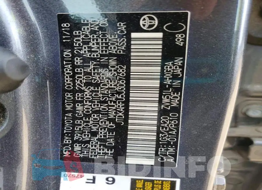 JTDKARFU5J3067682 Photo# 12