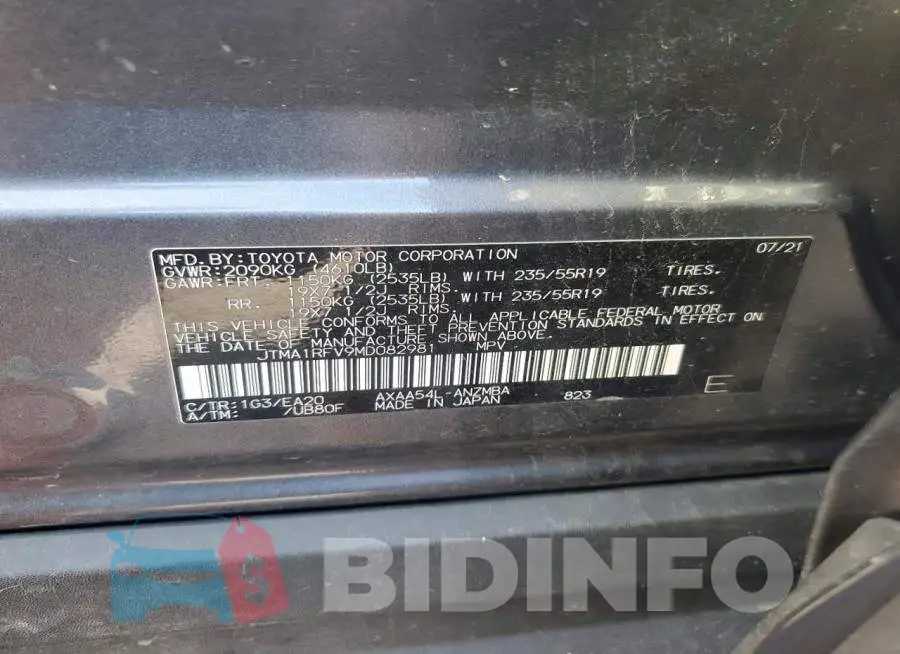 JTMA1RFV9MD082981 Photo# 13