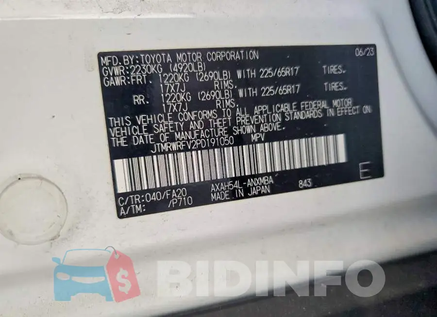 JTMRWRFV2PD191050 Photo# 12