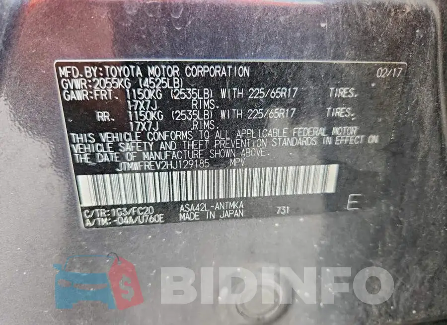 JTMWFREV2HJ129185 Photo# 14