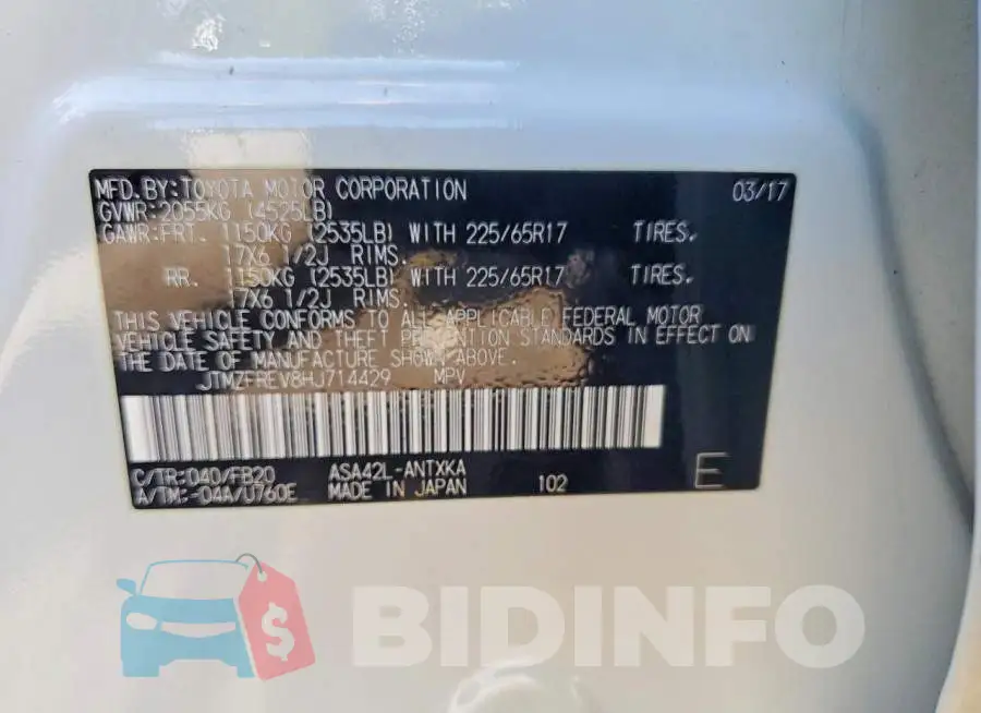 JTMZFREV8HJ714429 Photo# 12