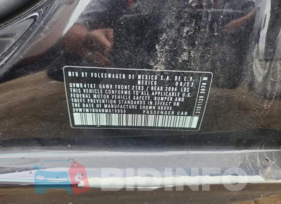 3VW7M7BU6NM019956 Photo# 12