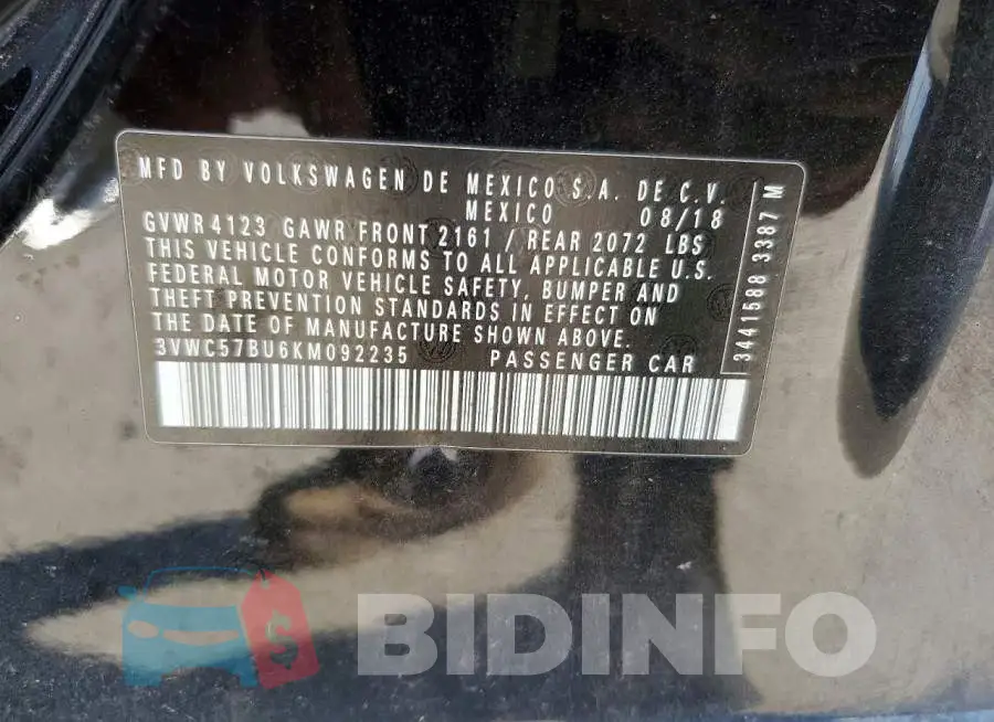 3VWC57BU6KM092235 Photo# 12