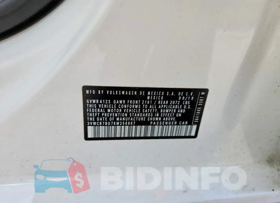 3VWCB7BU7KM258867 Photo# 13