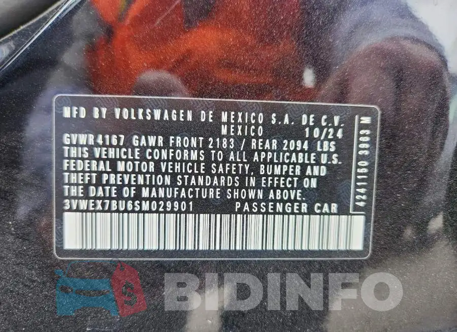 3VWEX7BU6SM029901 Photo# 12