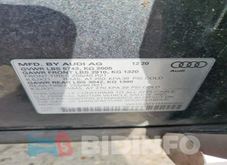 WA1B4AFY1M2042620 Photo# 13