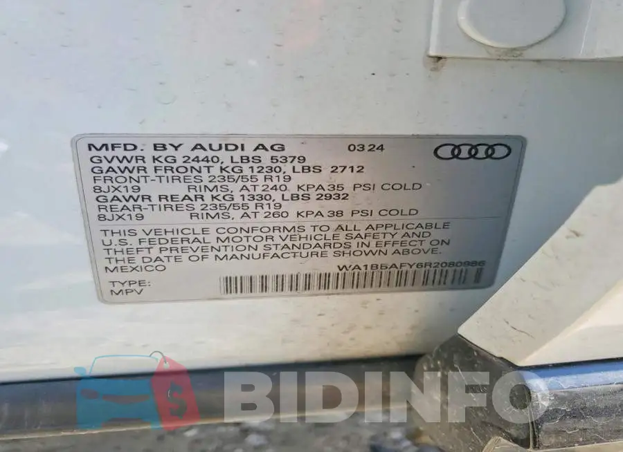 WA1BBAFY6R2080986 Photo# 12