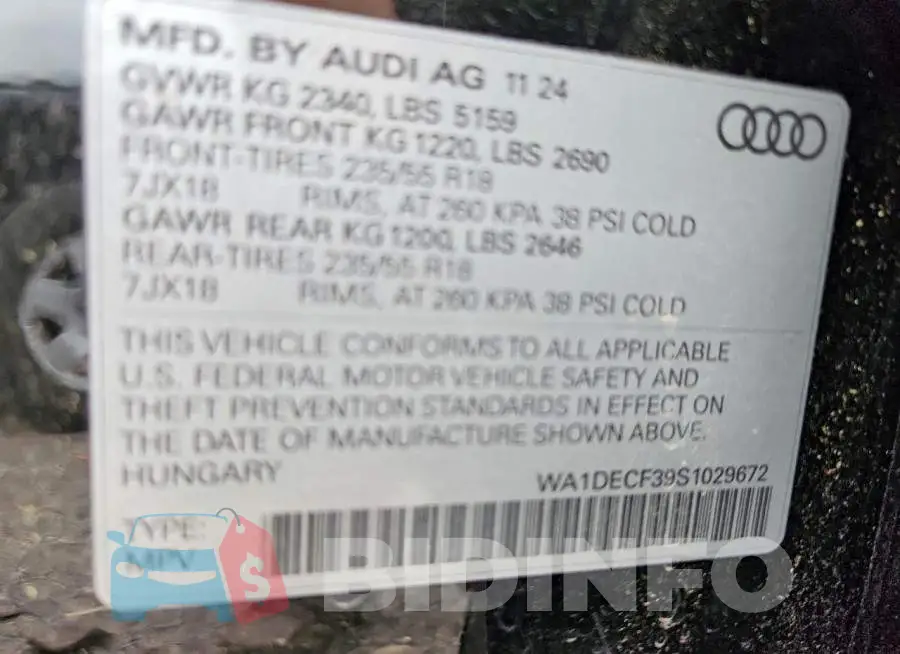 WA1DECF39S1029672 Photo# 13