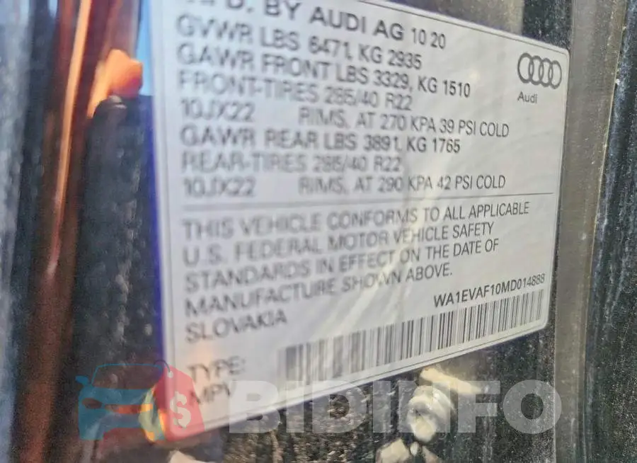 WA1EVAF10MD014888 Photo# 12