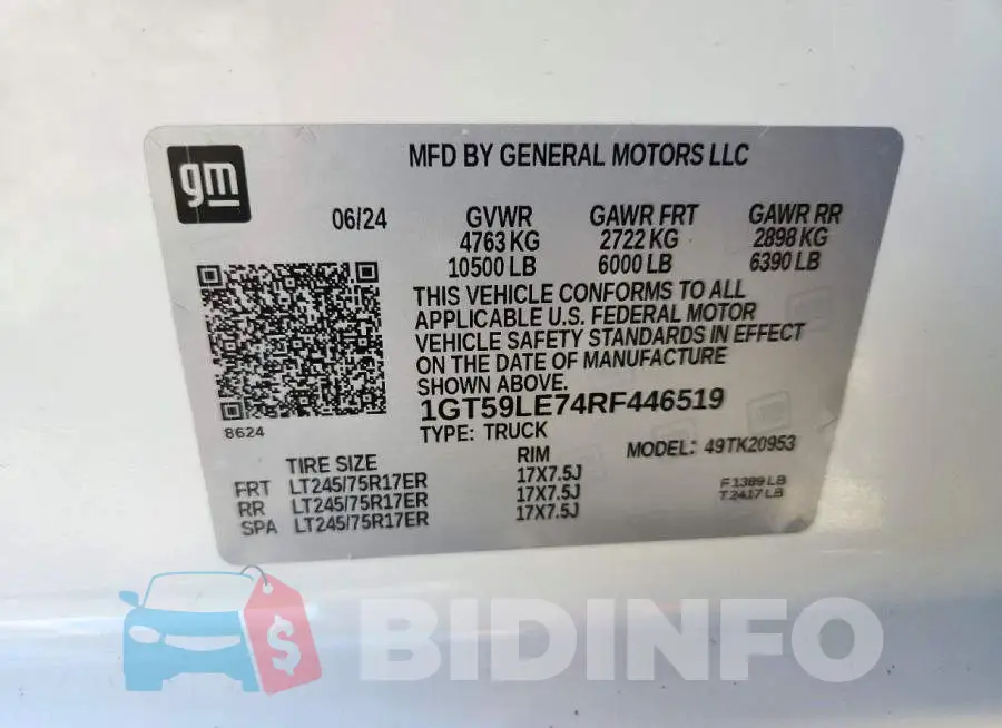 1GT59LE74RF446519 Photo# 12