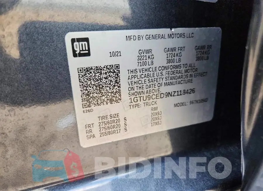 1GTU9CED9NZ118426 Photo# 12