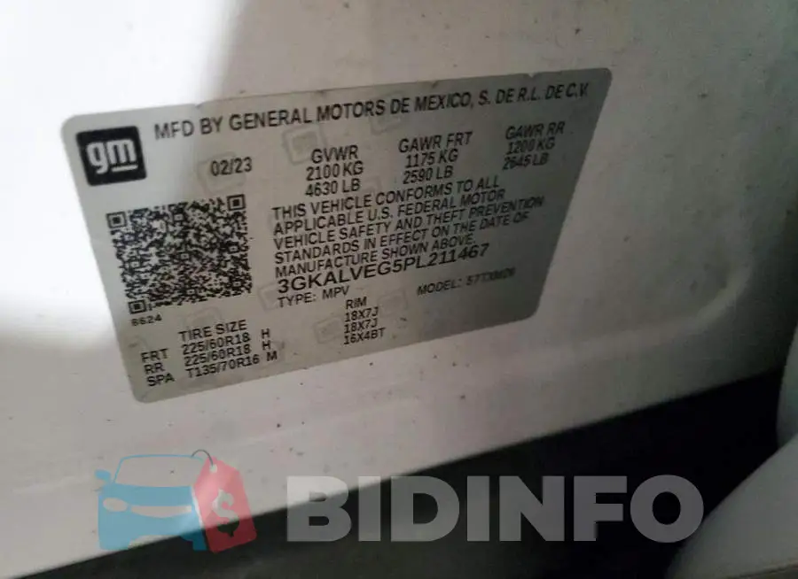 3GKALVEG5PL211467 Photo# 13