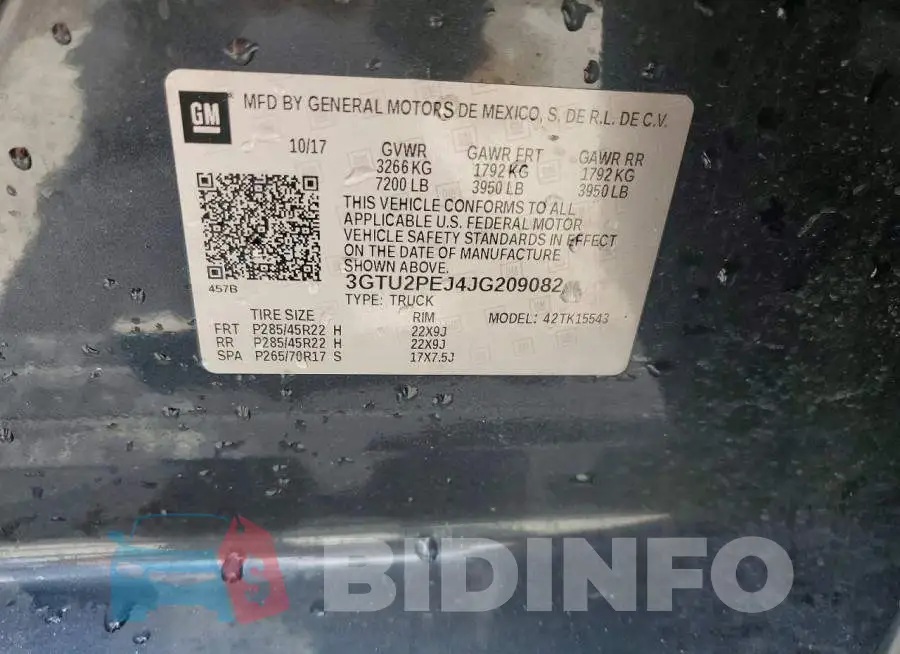 3GTU2PEJ4JG209082 Photo# 12