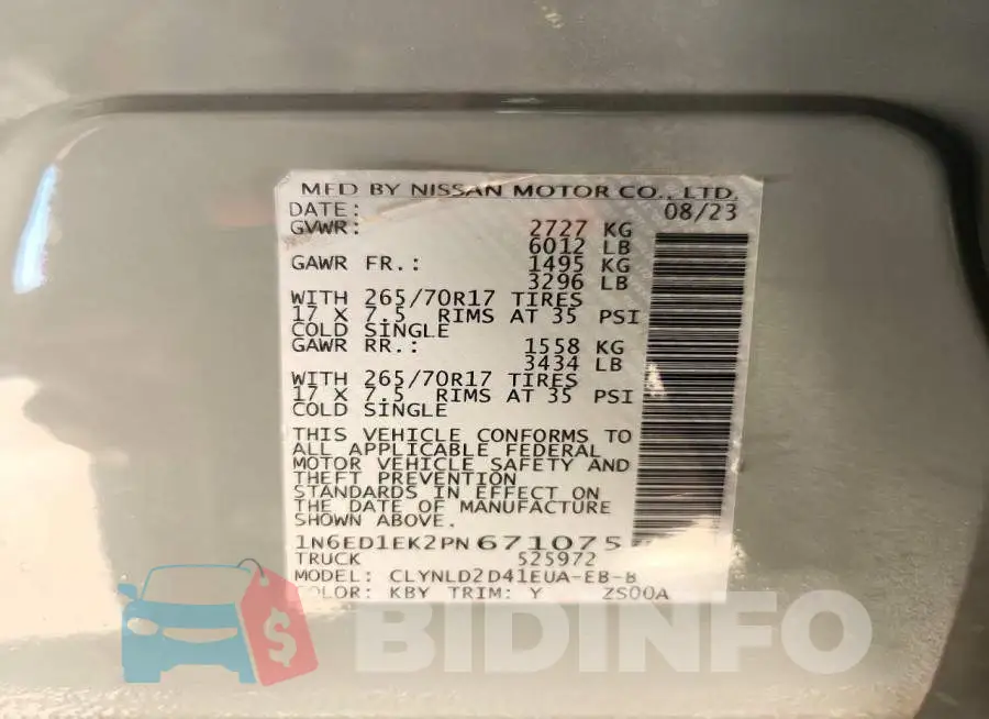1N6ED1EK2PN671075 Photo# 12