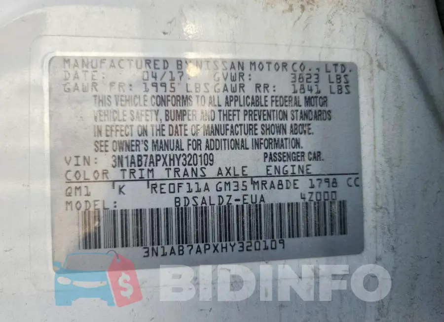3N1AB7APXHY320109 Photo# 12