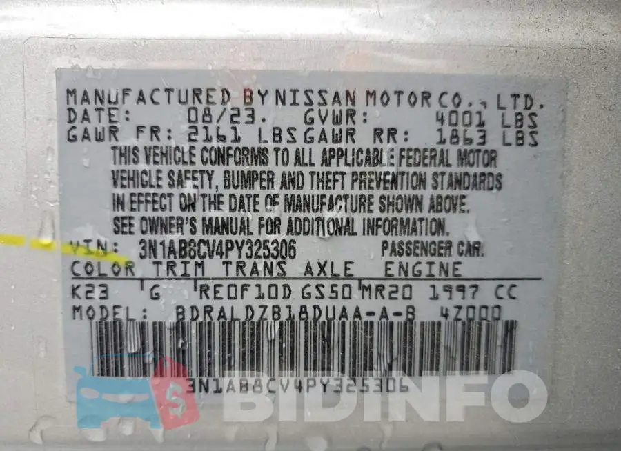 3N1AB8CV4PY325306 Photo# 13