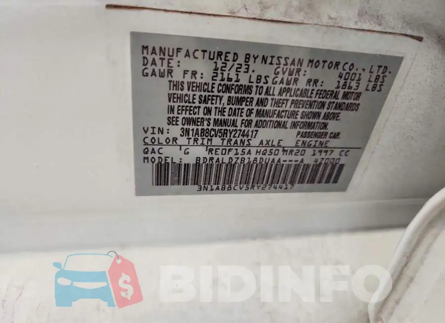 3N1AB8CV5RY274417 Photo# 12