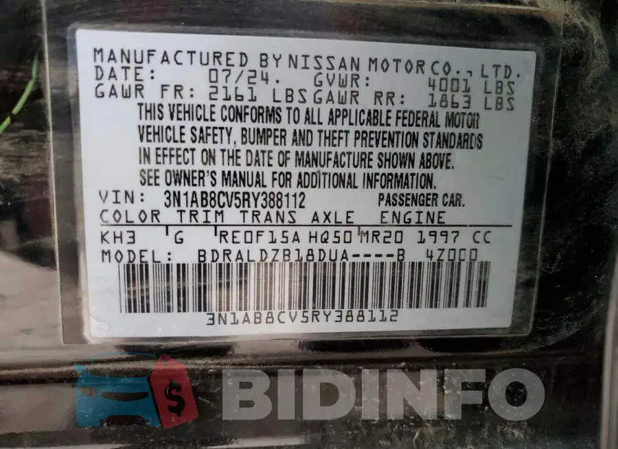 3N1AB8CV5RY388112 Photo# 12