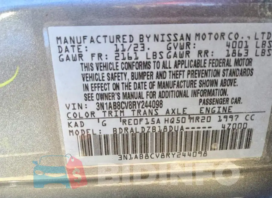 3N1AB8CV8RY244098 Photo# 12