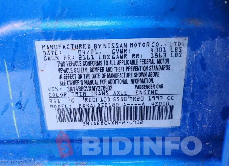 3N1AB8CVXMY276902 Photo# 12