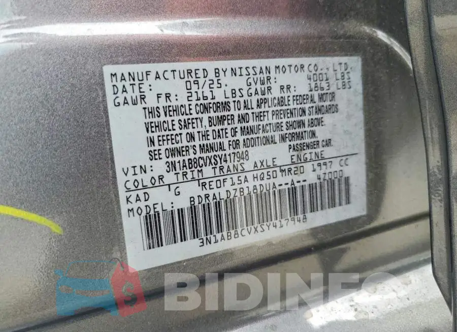 3N1AB8CVXSY417948 Photo# 12