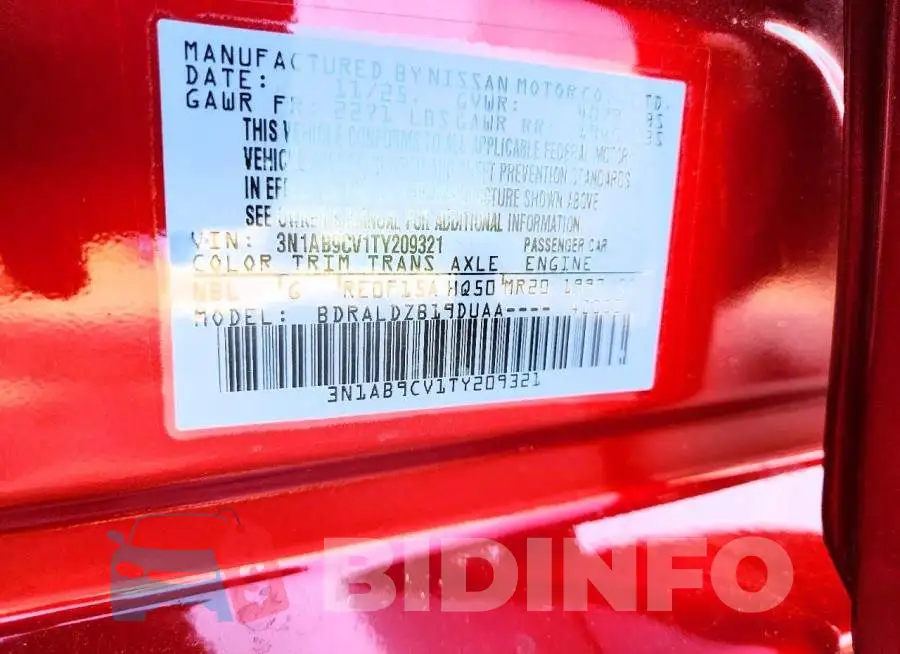 3N1AB9CV1TY209321 Photo# 12