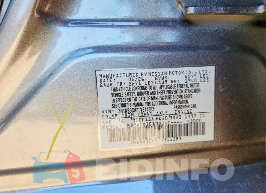 3N1AB9CV7TY311383 Photo# 12