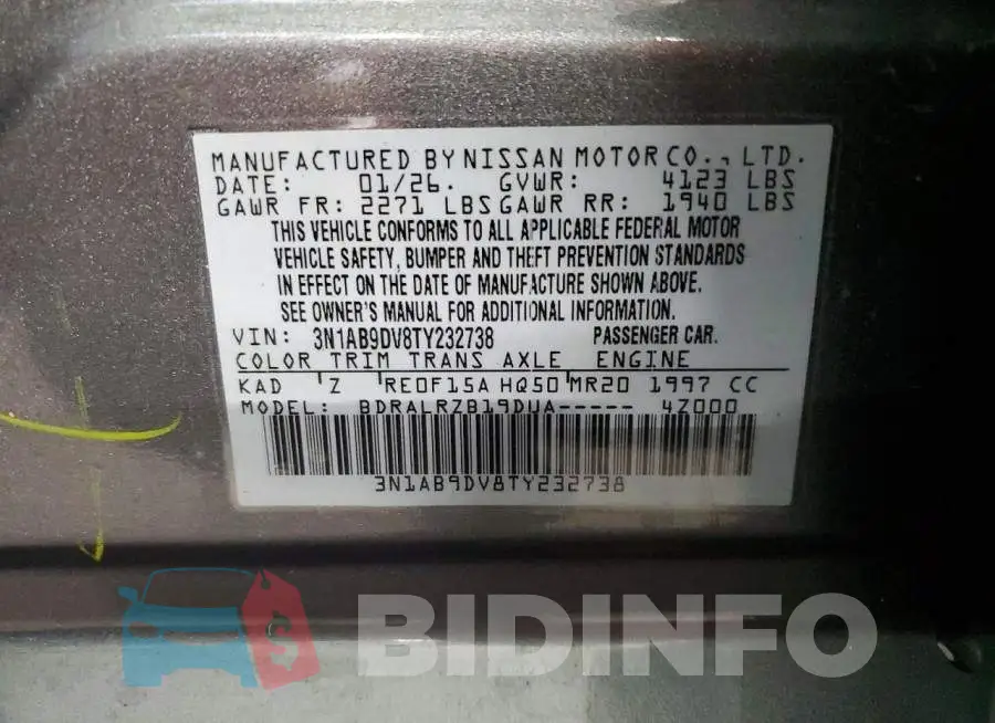 3N1AB9DV8TY232738 Photo# 13
