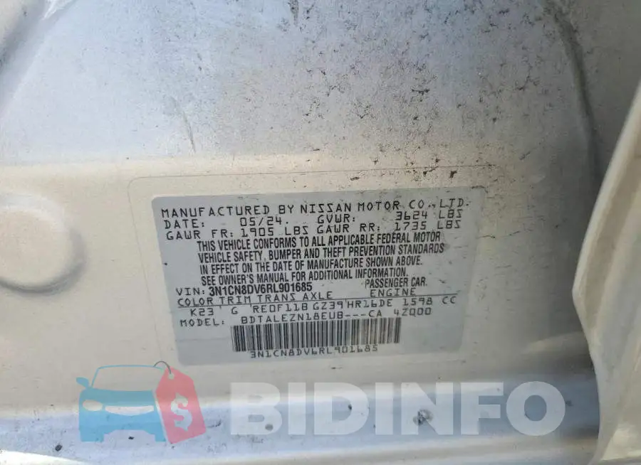 3N1CN8DV6RL901685 Photo# 12