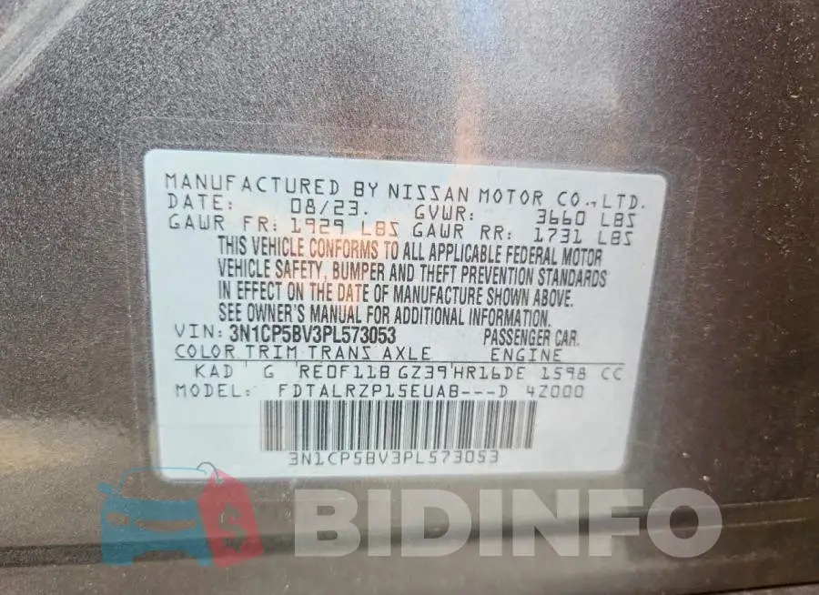 3N1CP5BV3PL573053 Photo# 14