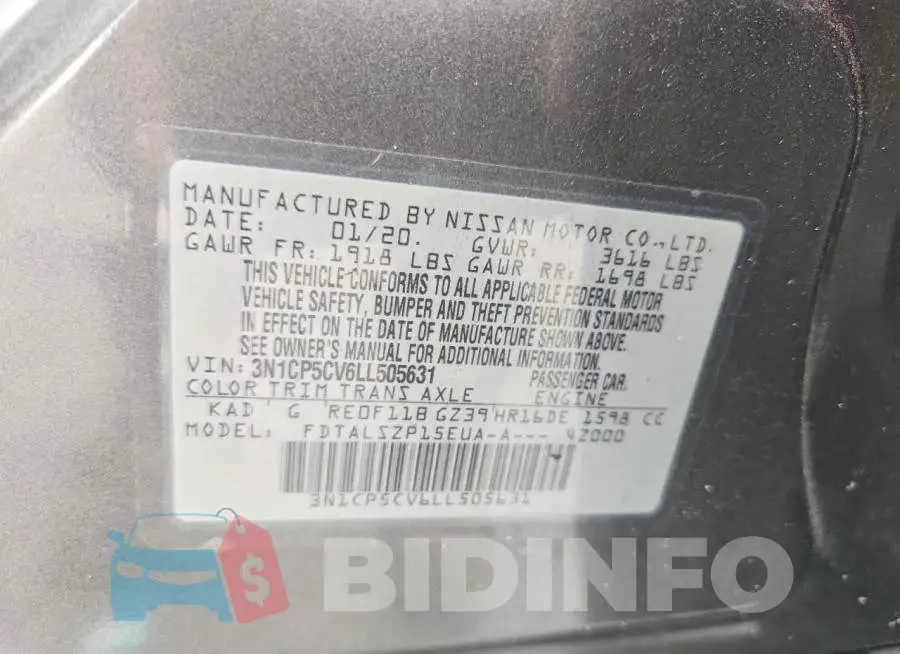 3N1CP5CV6LL505631 Photo# 13
