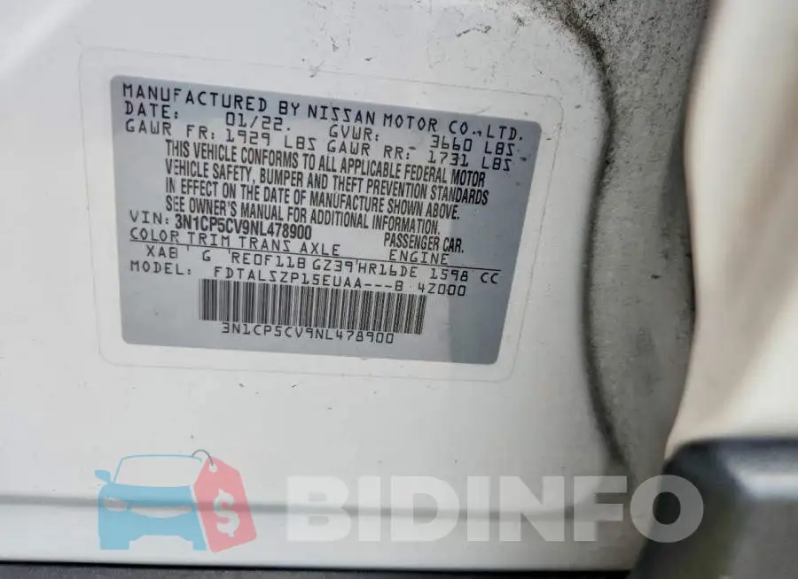 3N1CP5CV9NL478900 Photo# 13