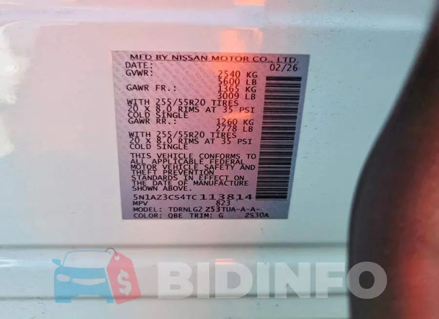 5N1AZ3CS4TC113814 Photo# 14