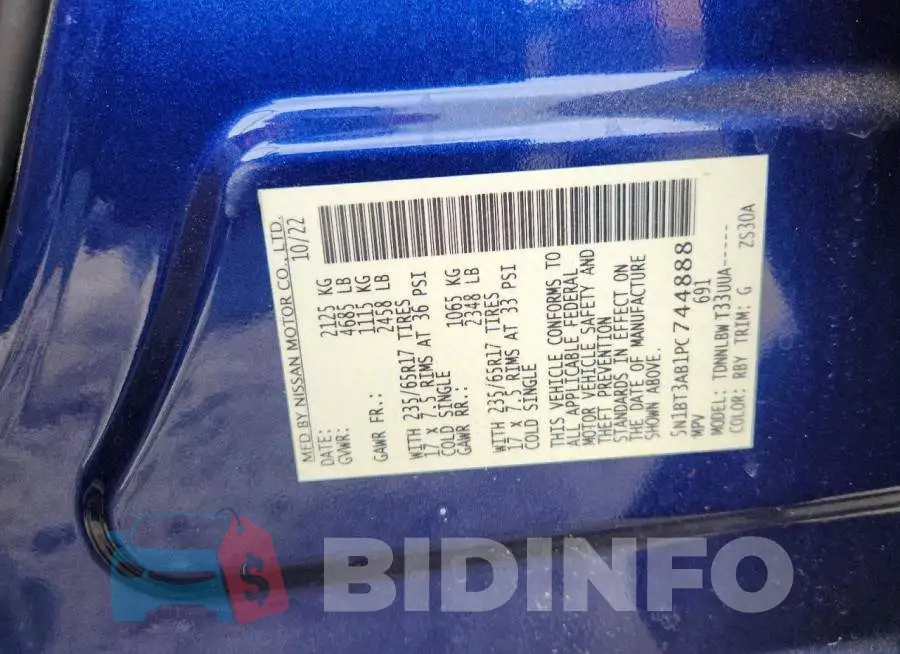 5N1BT3AB1PC744888 Photo# 13