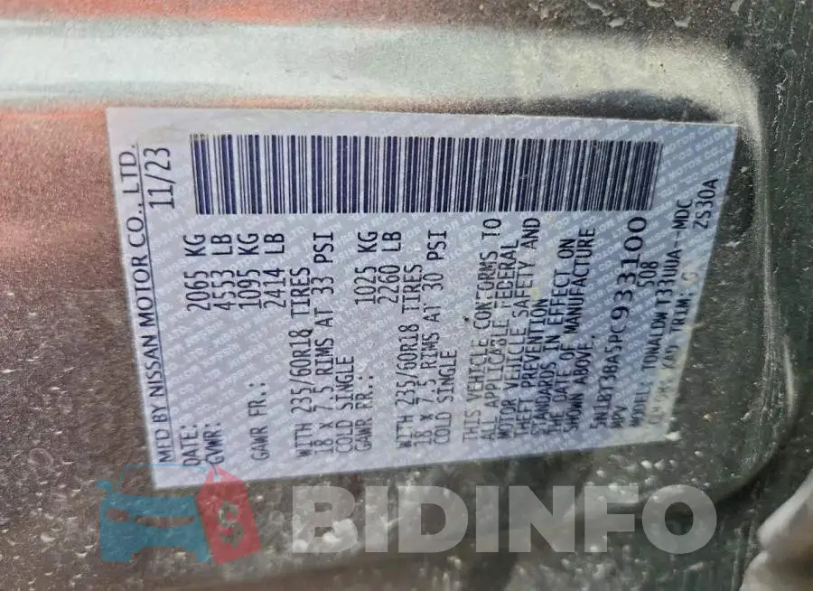 5N1BT3BA5PC933100 Photo# 13